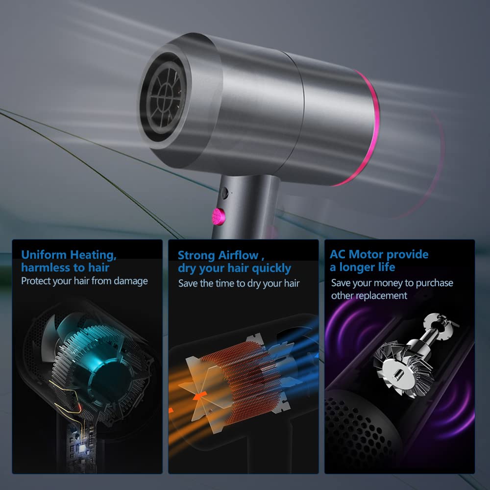 Secador de Pelo iónico Profesional 2000W HappyGoo - 3 Temperaturas