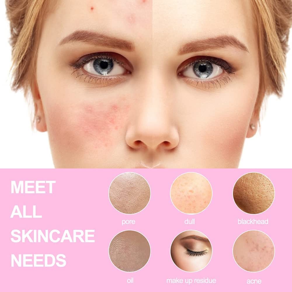 TOUCHBeauty Cepillo de Limpieza Facial Eléctrico con 3 Cabezales, Rosa