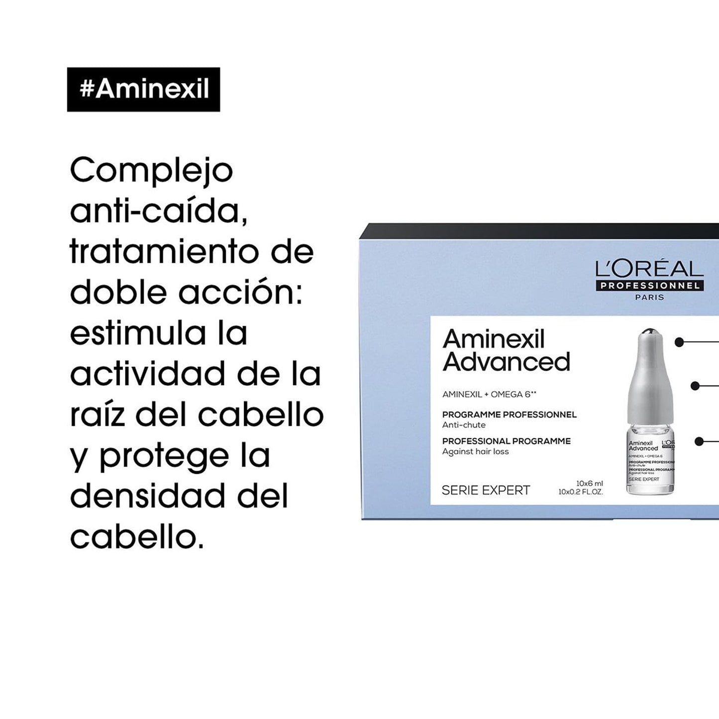 L'Oréal Aminexil Advanced - Tratamiento Anticaída Capilar 10x6ml
