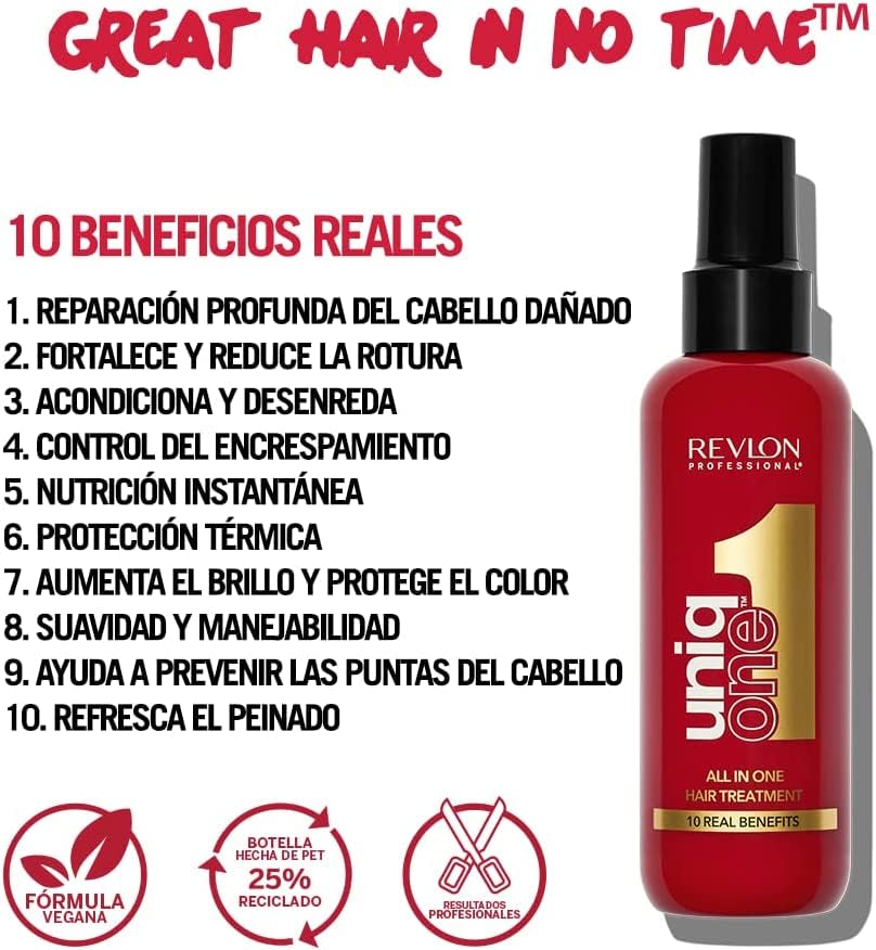 REVLON PROFESSIONAL UniqOne Protector Térmico - 10 Beneficios en 1