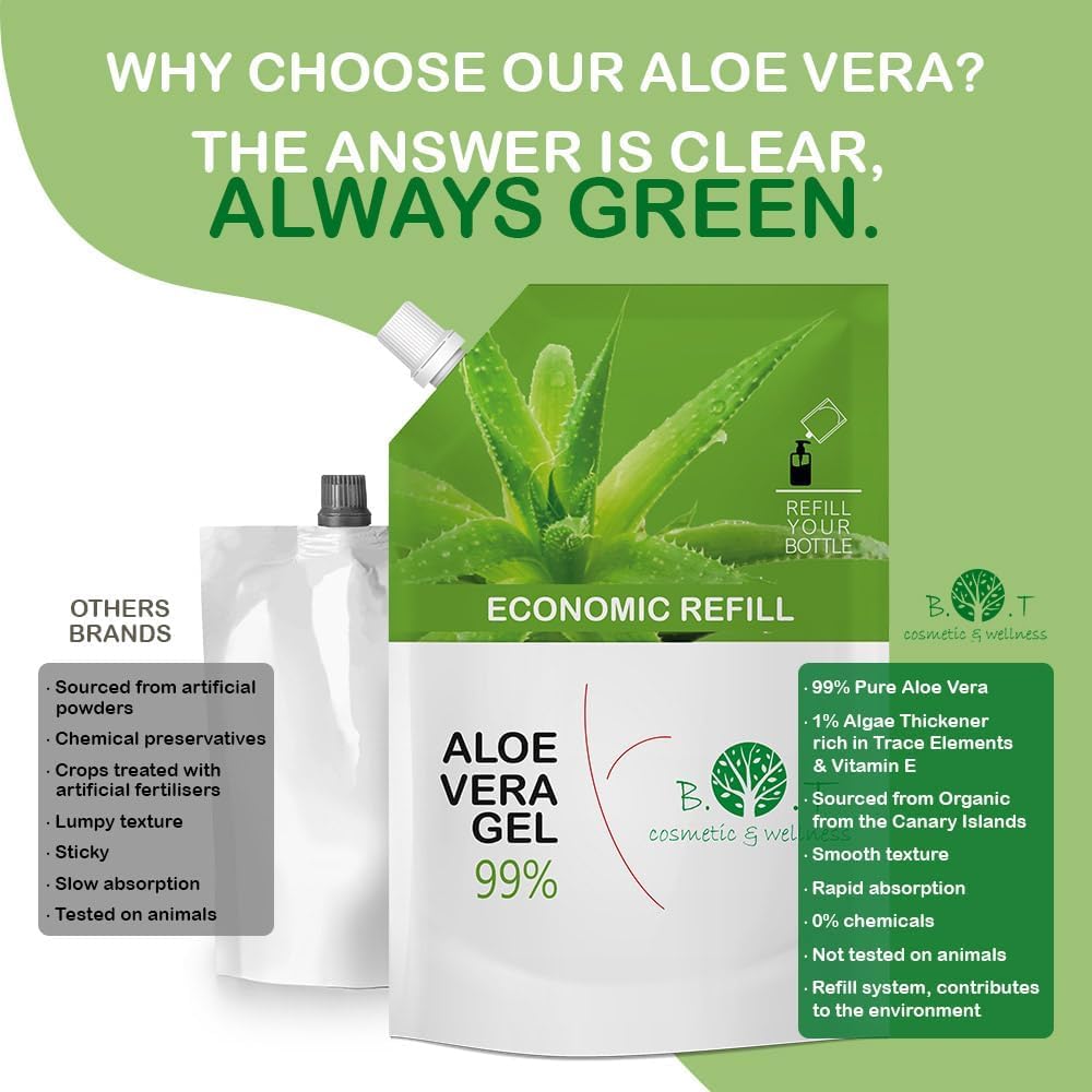 Gel de Aloe Vera 100% Puro y Natural 500ml - Hidratante y Calmante