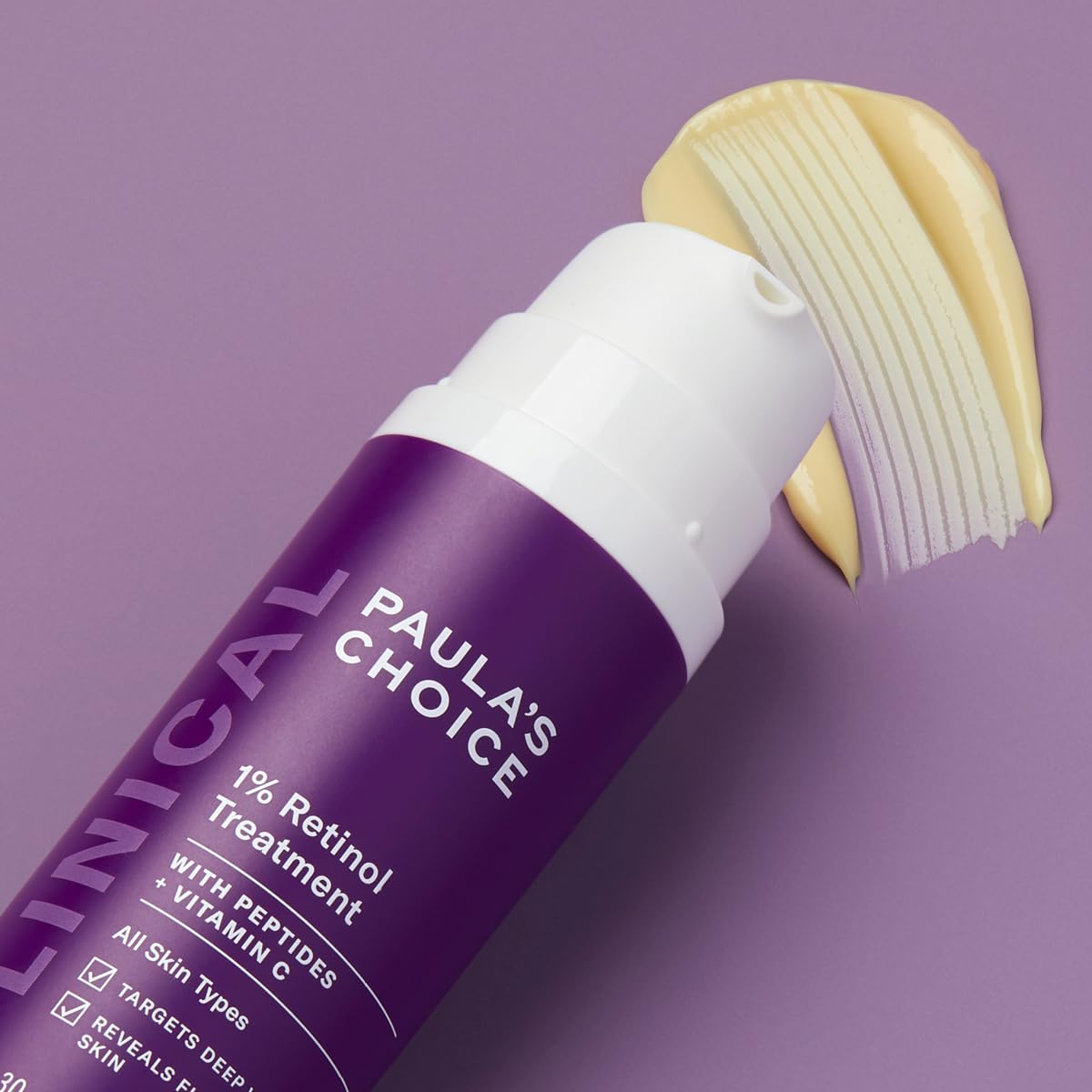 Paula's Choice CLINICAL 1% Retinol Treatment - Light Anti-Aging Lotion, Anti-Wrinkle and Reduces Spots and Imperfections - with Peptides & Vitamin C - All Skin Types - 30 ml