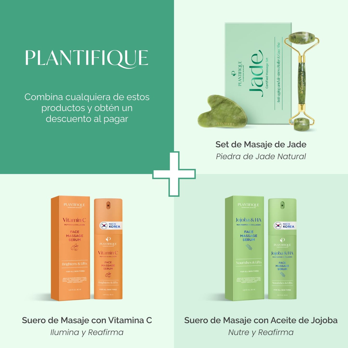 Plantifique – 100% Authentic Gua Sha and Jade Facial Roller – Anti-Wrinkle Facial Massager for Toning and Firming Skin – Massage Roller – Facial Massagers – Eye Massager