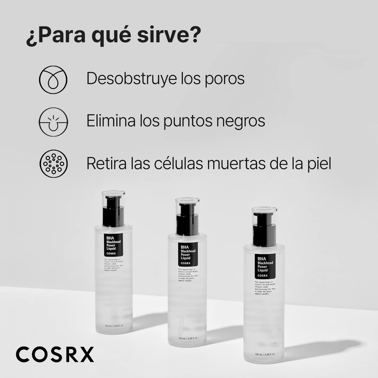 COSRX 100ml Blackhead Remover Liquid BHA 4%, Congested Pores Disappear, Betaine Salicylate, Hypoallergenic, Dermatologist Tested, Cruelty Free, Paraben Free, Sulfate Free