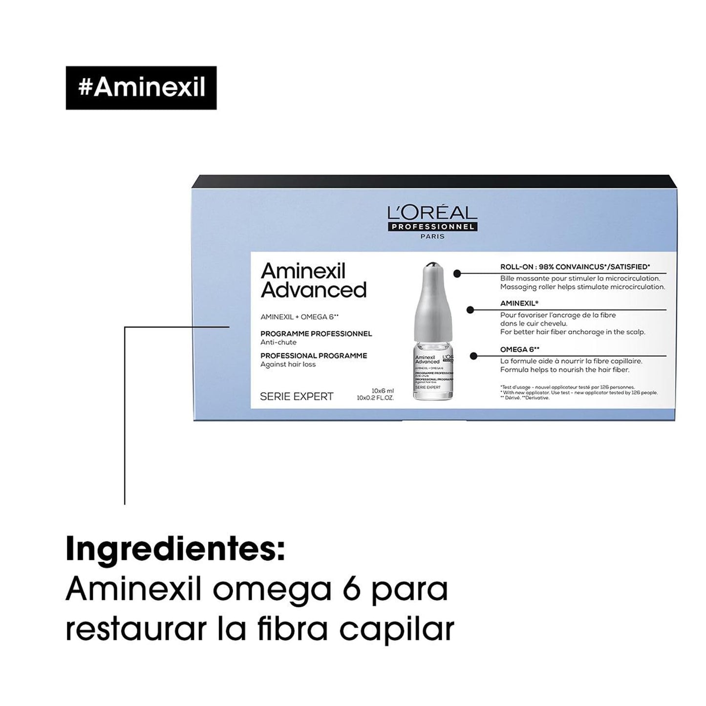 L'Oréal Aminexil Advanced - Tratamiento Anticaída Capilar 10x6ml