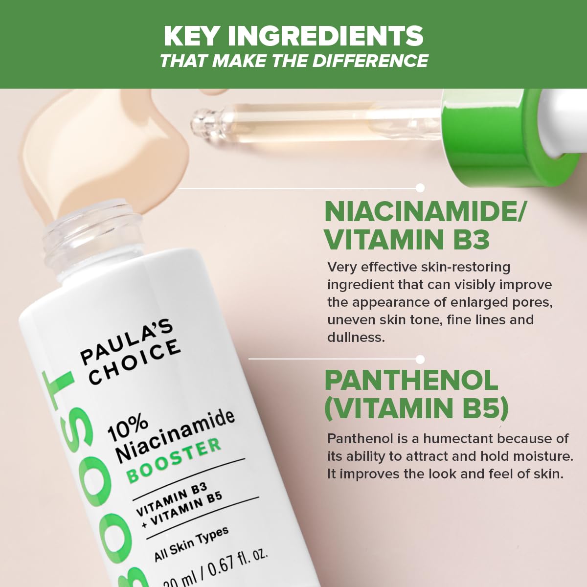 Paula's Choice 10% Niacinamide BOOSTER Serum - Anti-Aging Facial Treatment Reduces Dilated Pores and Blemishes - with Vitamin B3 - All Skin Types - 20 ml