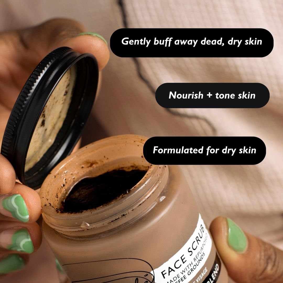 UpCircle Exfoliante Facial de Café – Cítricos para Piel Seca, 100 ml