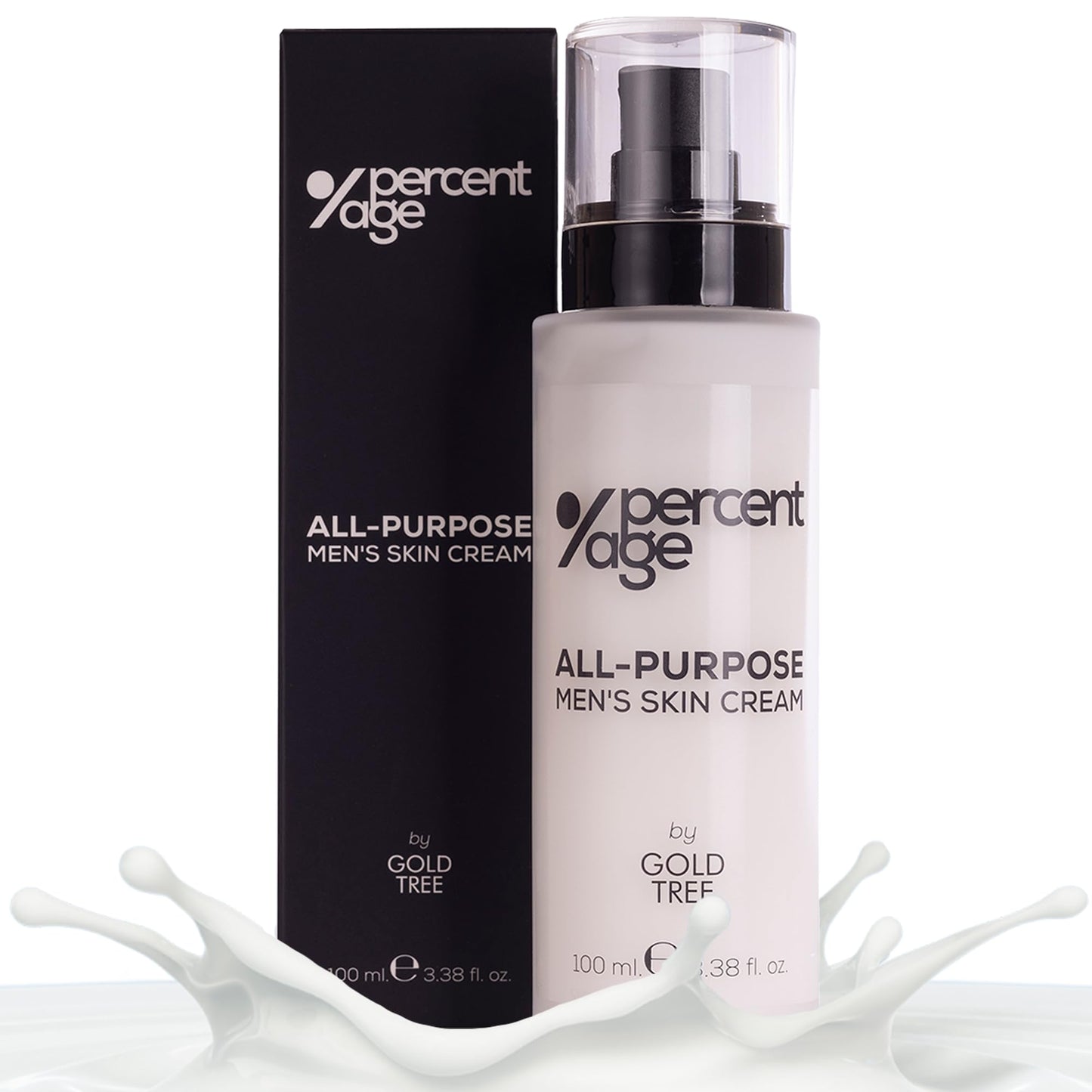 PERCENTAGE Men's Facial Cream with Hyaluronic Acid. Moisturizing, Anti-Wrinkle and Anti-Aging for Men's Skin Care. Intense Facial Moisturizing Cream with Vitamin B5. Premium Men's Skin Care