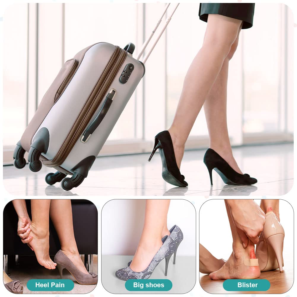 ACWOO Almohadillas de Talón Autoadhesivas - 4 Pares, Cómodas y Suaves, Evitan Ampollas y Fricción, Adecuadas para Hombres y Mujeres, 10mm