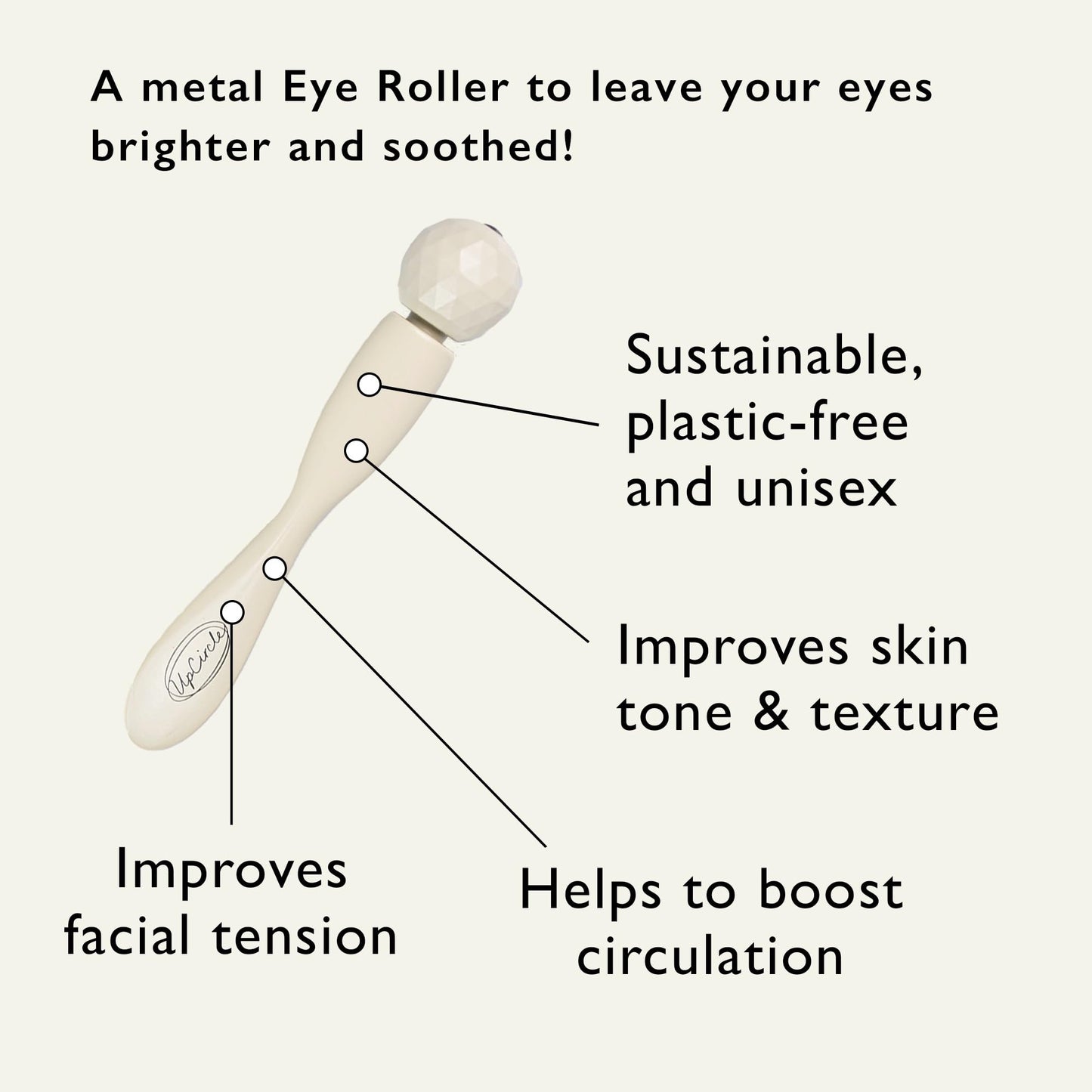 UpCircle Rodillo de Ojos – Reduce Hinchazón y Ojeras, Vegano y Sostenible