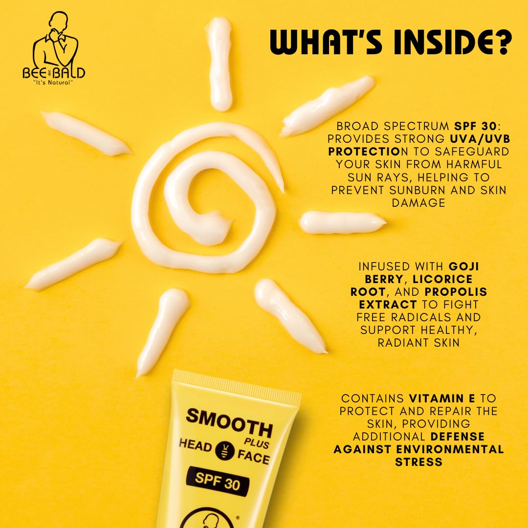 Bee Bald Smooth Plus - Hidratante Diario con SPF 30, Protección UVA/UVB y Cuidado Antiedad, 50 ml