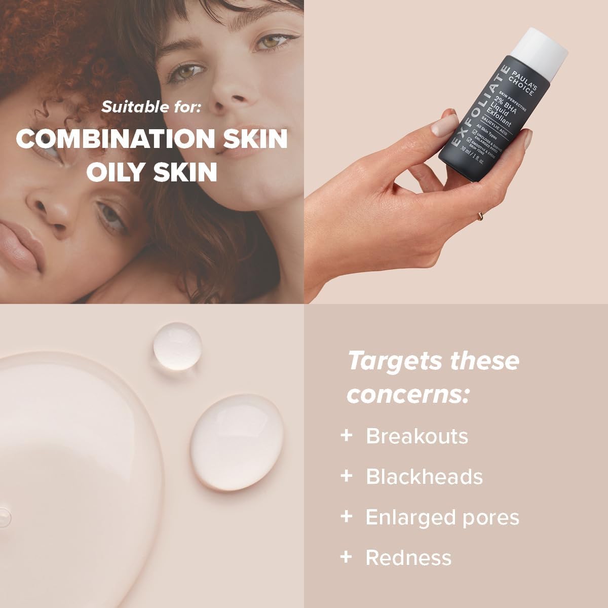 Paula's Choice SKIN PERFECTING 2% BHA Liquid Exfoliant - Facial Peeling with Salicylic Acid - Reduces Pimples, Blackheads & Whiteheads - Combination Skin and Oily Skin - 30 ml