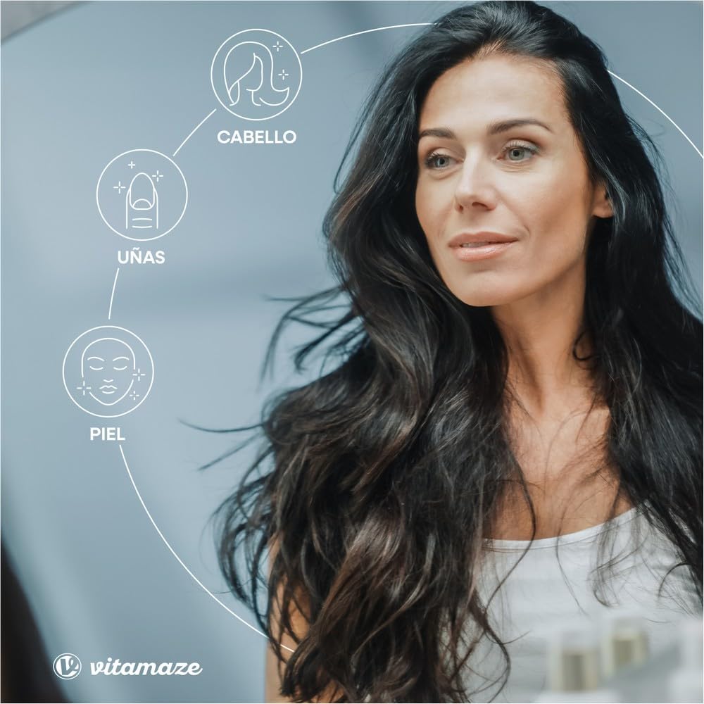Biotin 10,000 mcg Zinc and Selenium (1 Year) - Biotin for Hair, Skin and Nails - Hair Growth and Anti-Hair Loss - Vitamins for Strong Hair and Nails - No Additives, Vitamaze