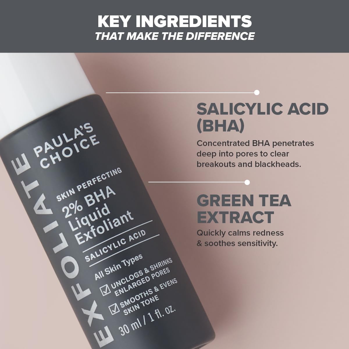 Paula's Choice SKIN PERFECTING 2% BHA Liquid Exfoliant - Facial Peeling with Salicylic Acid - Reduces Pimples, Blackheads & Whiteheads - Combination Skin and Oily Skin - 30 ml
