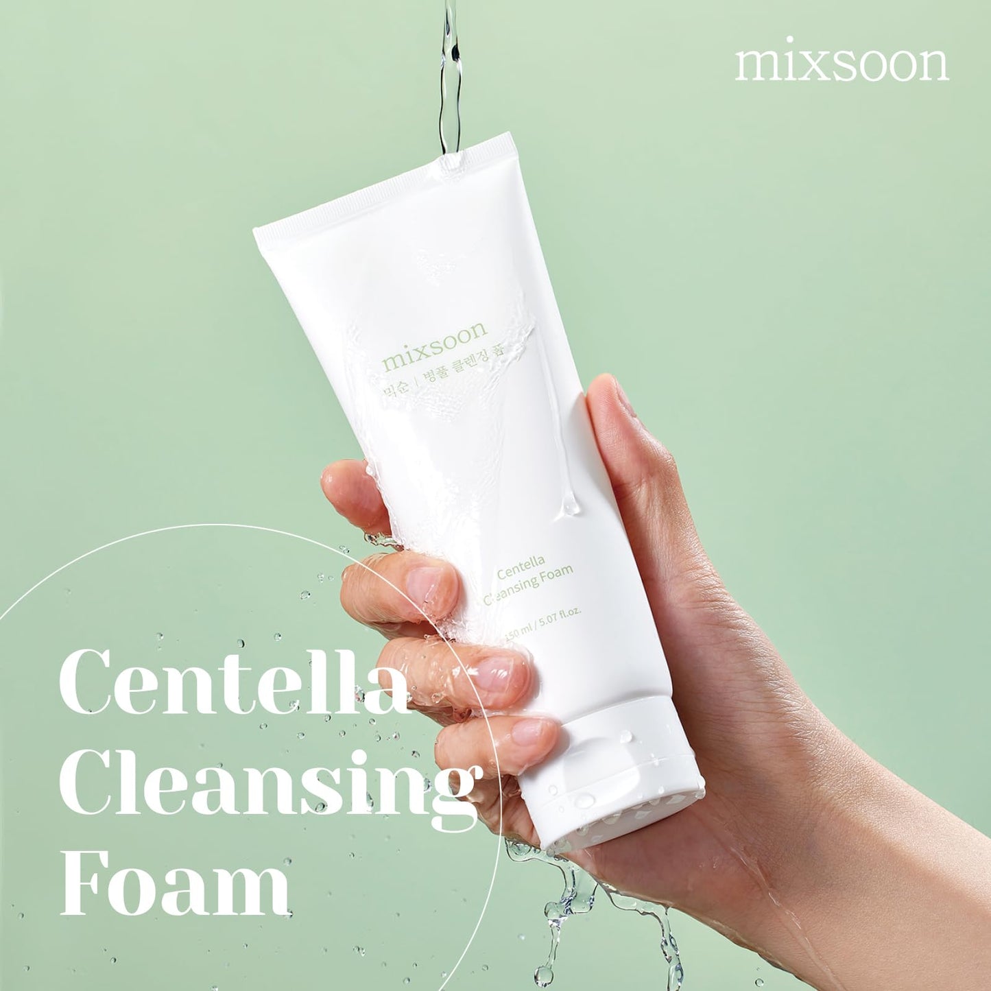 Mixsoon Centella Cleansing Foam, 5.07 fl oz (Pack of 1) | 150ml
