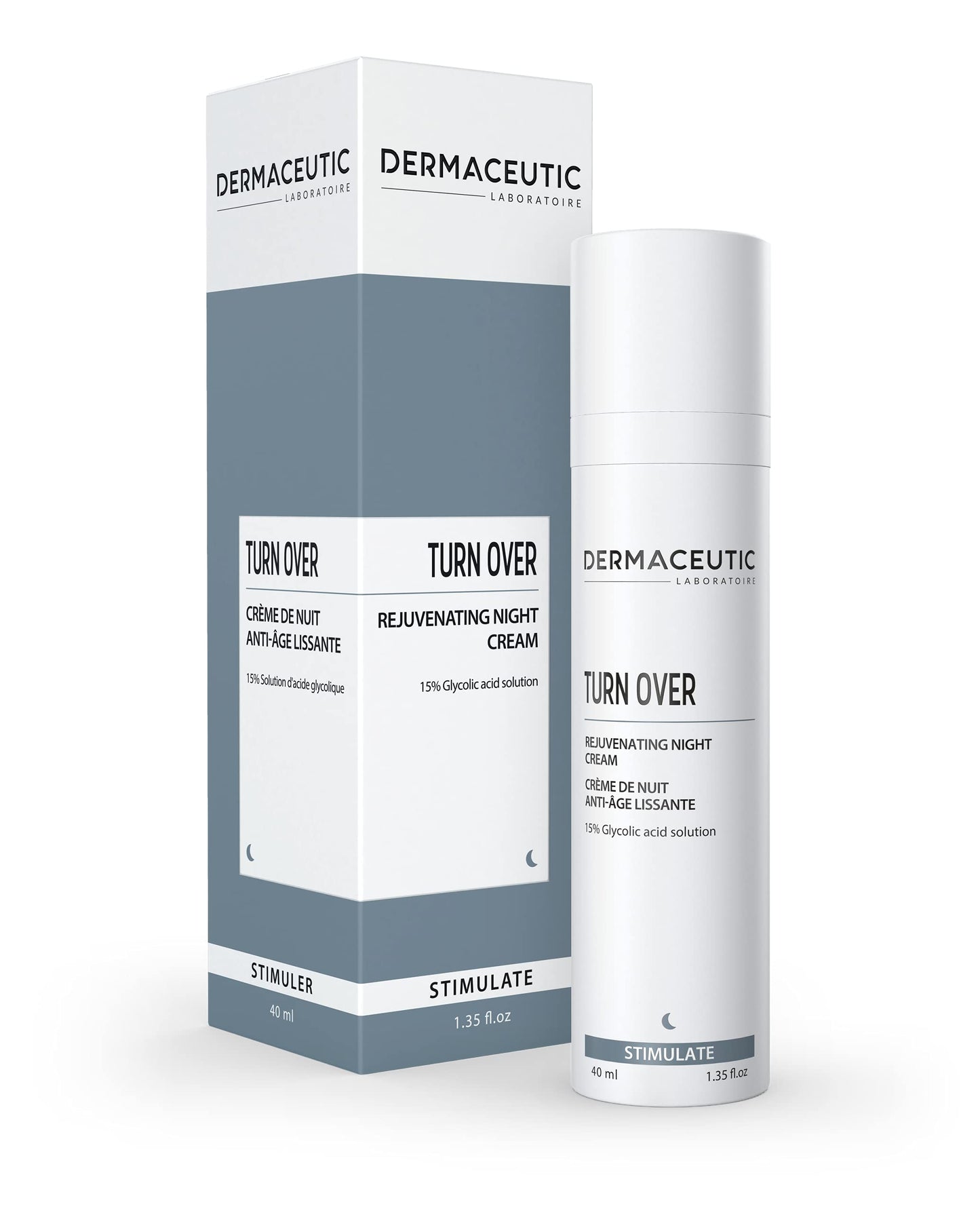 Dermaceutic Turnover - Rejuvenating Night Cream - Anti-Aging Cream with Glycolic Acid - Exfoliating, Regenerating and Anti-Wrinkle Face Cream - 40 ml