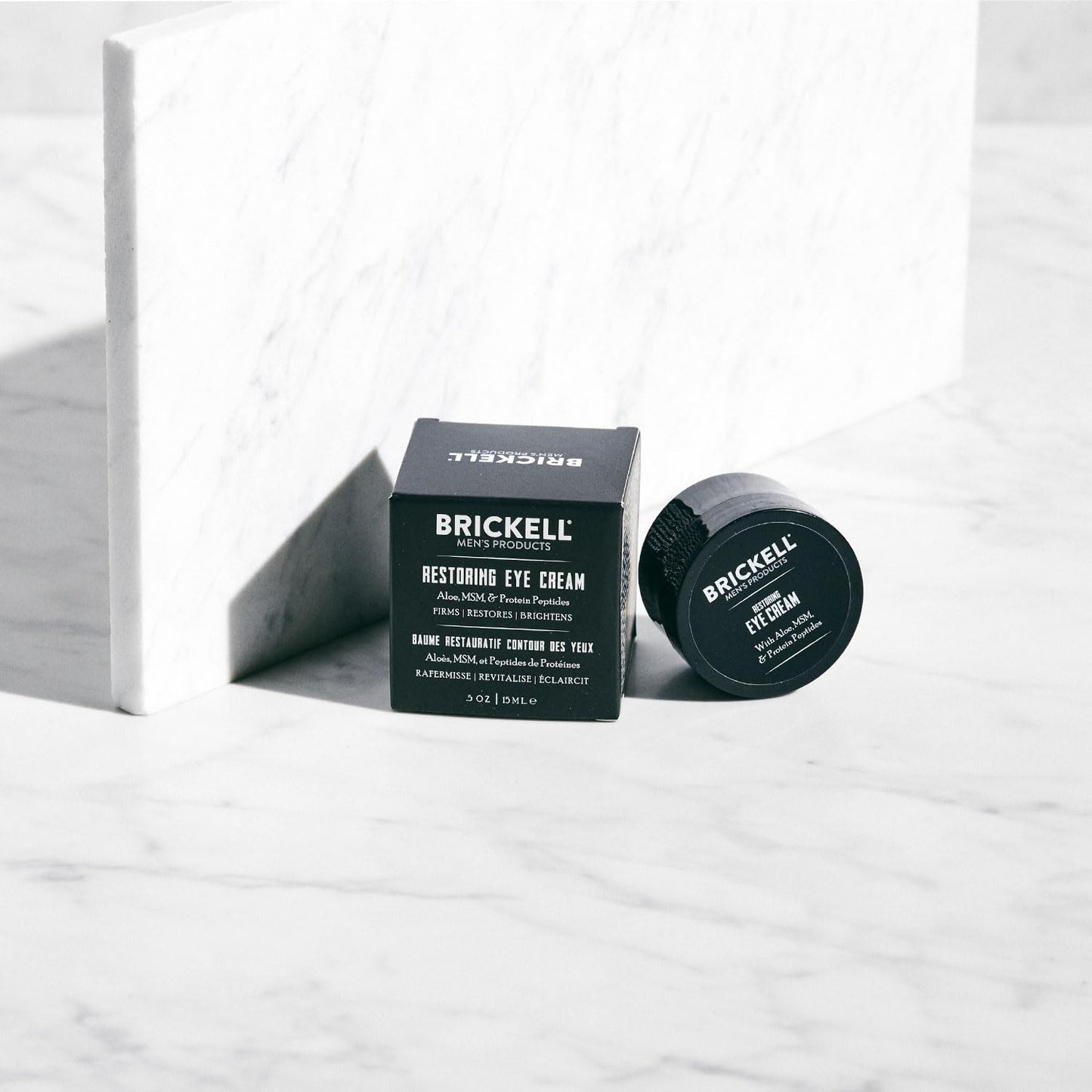 Brickell Men's Restorative Under Eye Cream for Men, Natural and Organic Anti-Aging Eye Balm to Reduce Puffiness, Wrinkles and Dark Circles, 0.5 Ounce, Unscented
