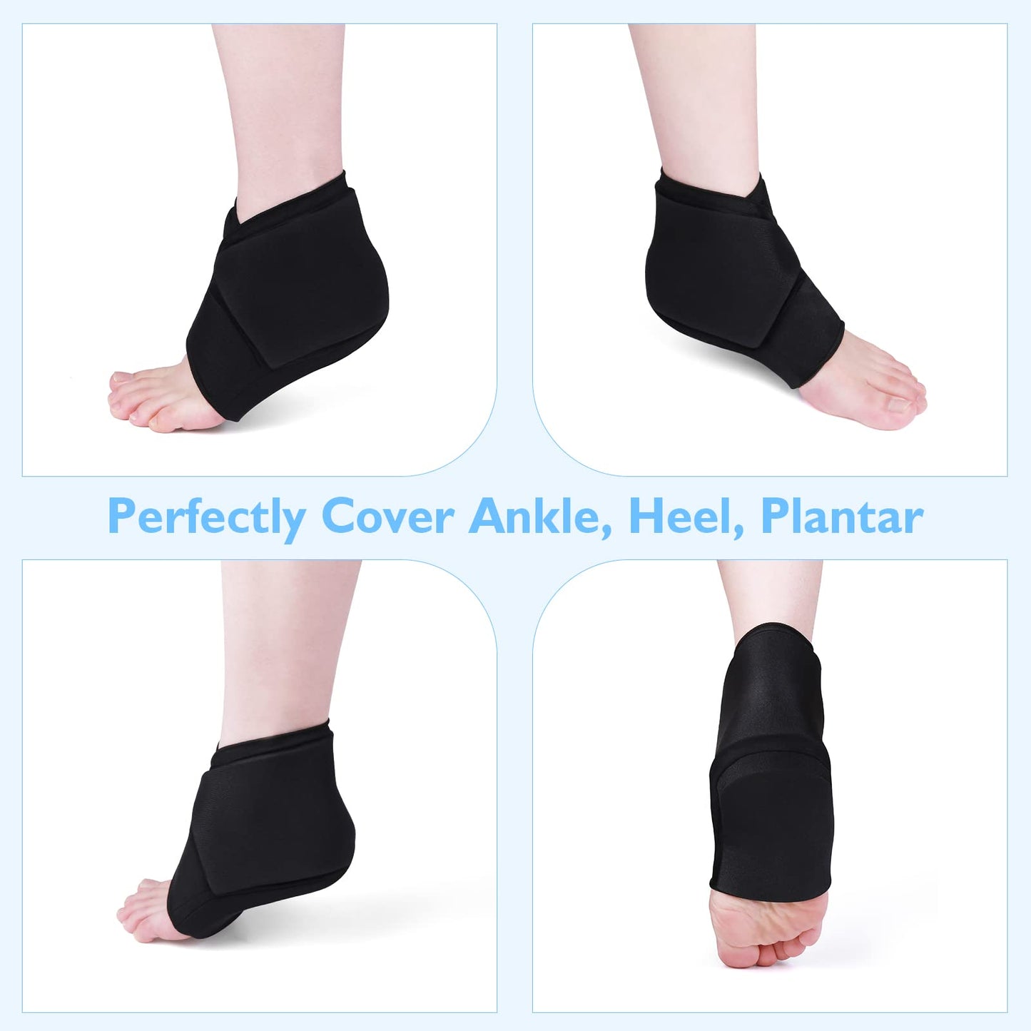 Ice Pack for Pain Relief, Adjustable Ankle Gel Ice Wrap for Heel Pain, Dry Cracked Heels, Sprain, Sports Injuries 1 Pcs
