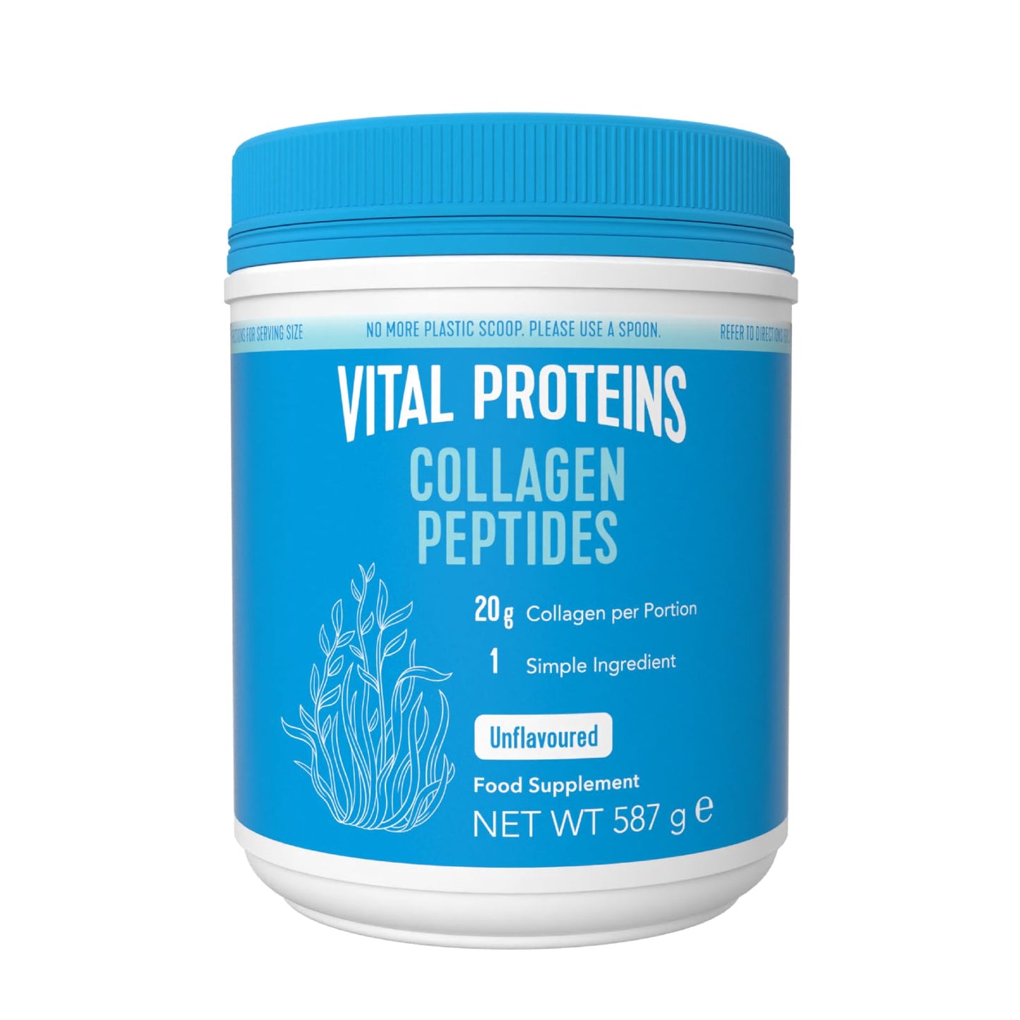Vital Proteins Collagen Peptides, Food Supplement Powder, Hydrolyzed Collagen (Type I, III), Unflavored, for Skin, Hair, Nails, Gluten Free, 20g Collagen per Serving, 587g