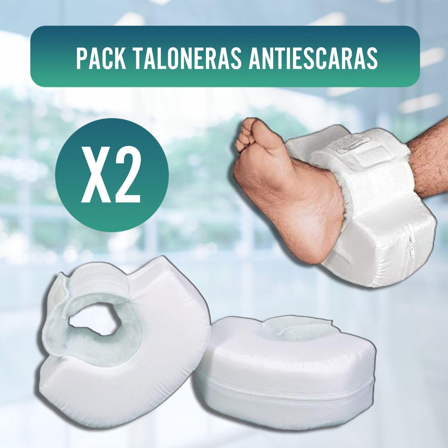 OrtoPrime Pack 2 Taloneras Antiescaras - Cojines Ortopédicos para Pies y Codos
