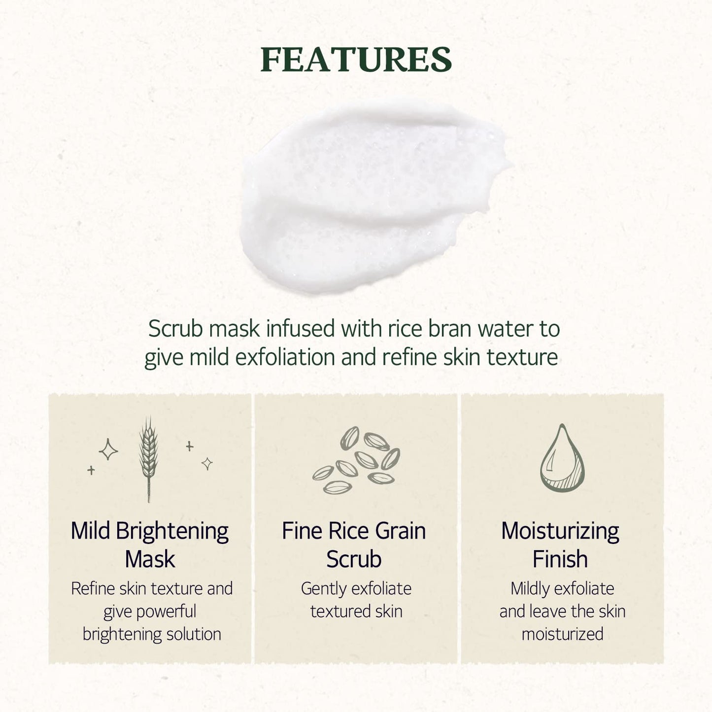 SKIN FOOD since 1957 Rice Mask 120g- White Rice Exfoliating Scrub, Face Masks for Dark Skin, Facial Cleanser, Pore Scrub, (4.23 oz)