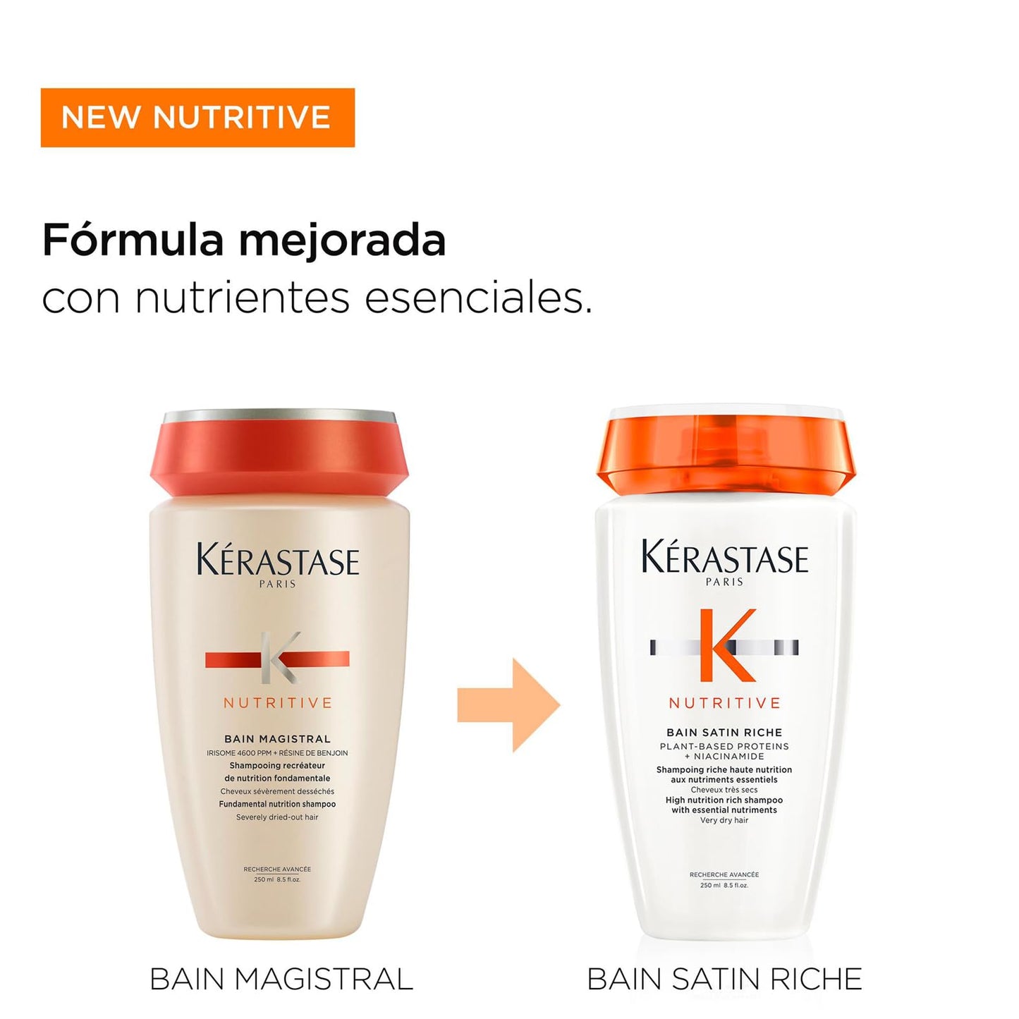 Kérastase Nutritive, Moisturizing Shampoo, For very dry hair, Strengthens and repairs, With vegetable proteins, Bain Satin Riche, 250 ml