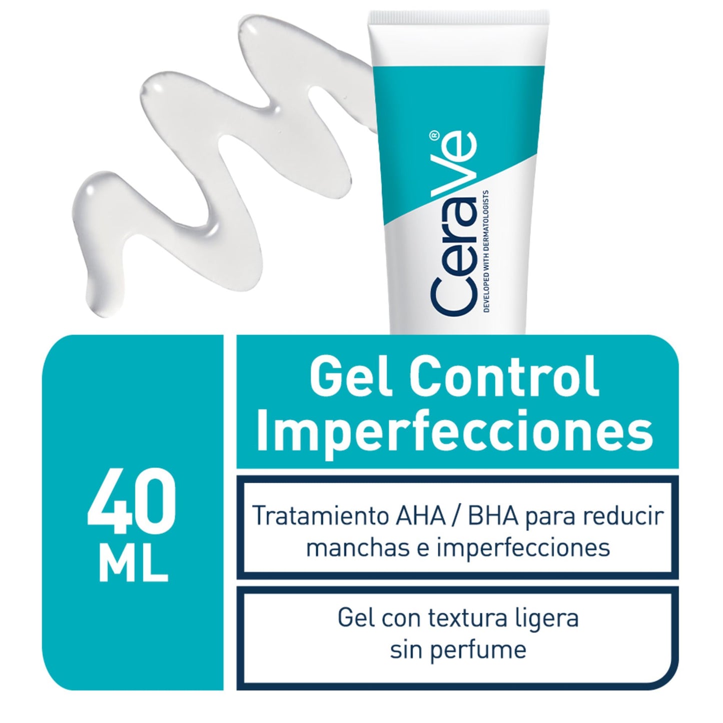CeraVe Imperfection Control Gel, For Acne-Prone and Oily Skin, Reduces Blemishes and Imperfections, Enriched with AHA and Salicylic Acid, 40ml