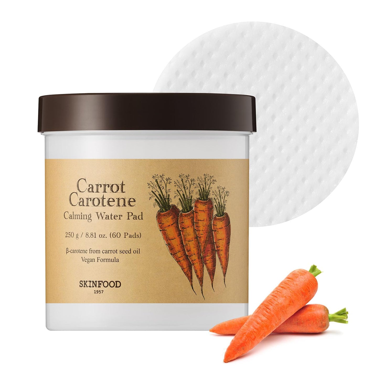 SKINFOOD Almohadillas Calmantes de Zanahoria Caroteno - 60 Hojas