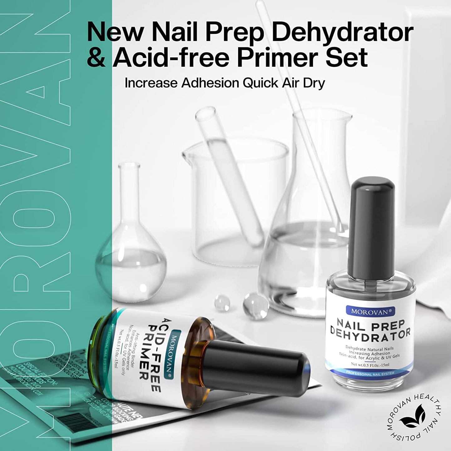 Morovan Primer Uñas Semipermanente 15ml - Deshidratador y Primer Profesional