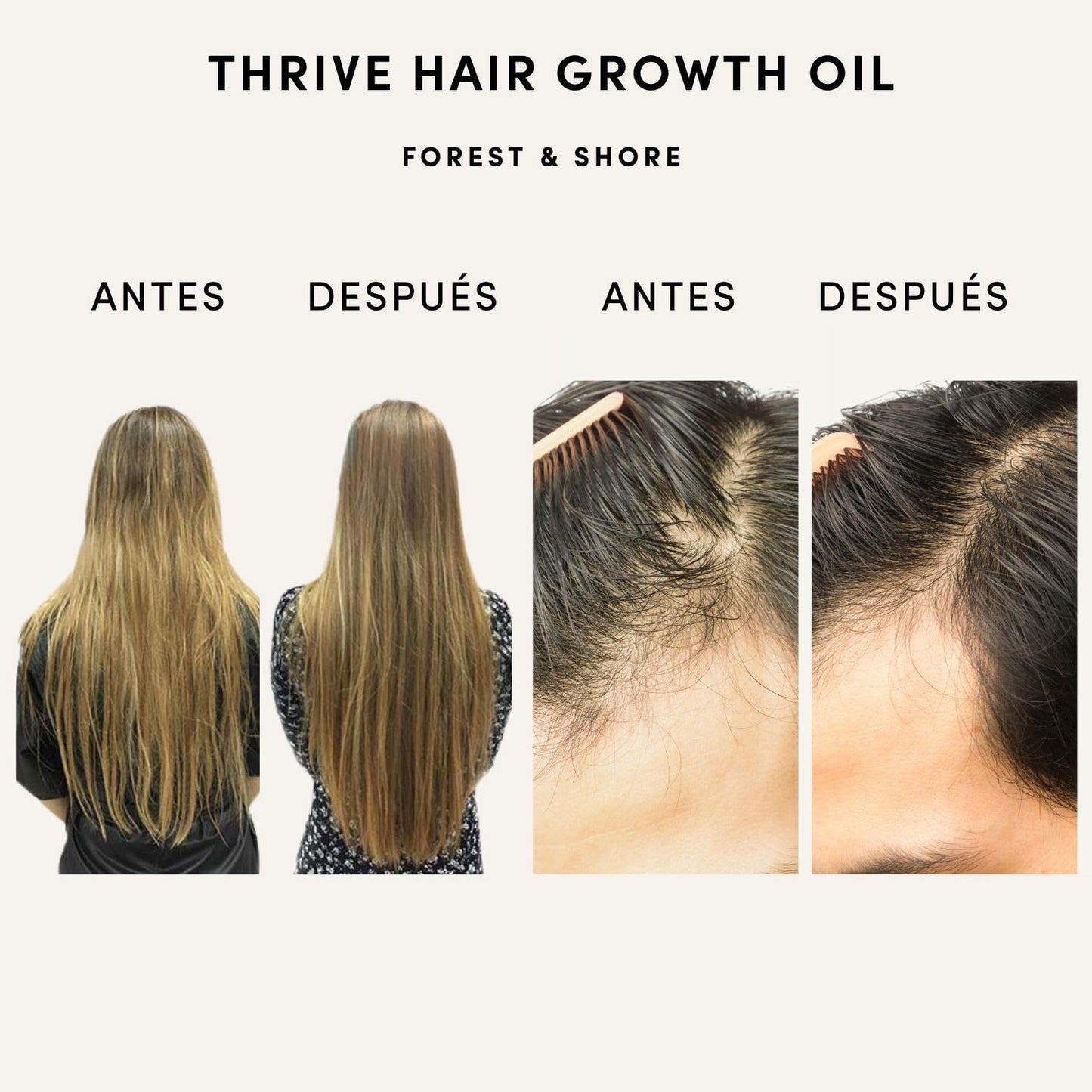 Aceite Capilar Thrive 100ml - Hidratante y Estimulante del Crecimiento Natural con Aceite de Ricino, Argán y Romero