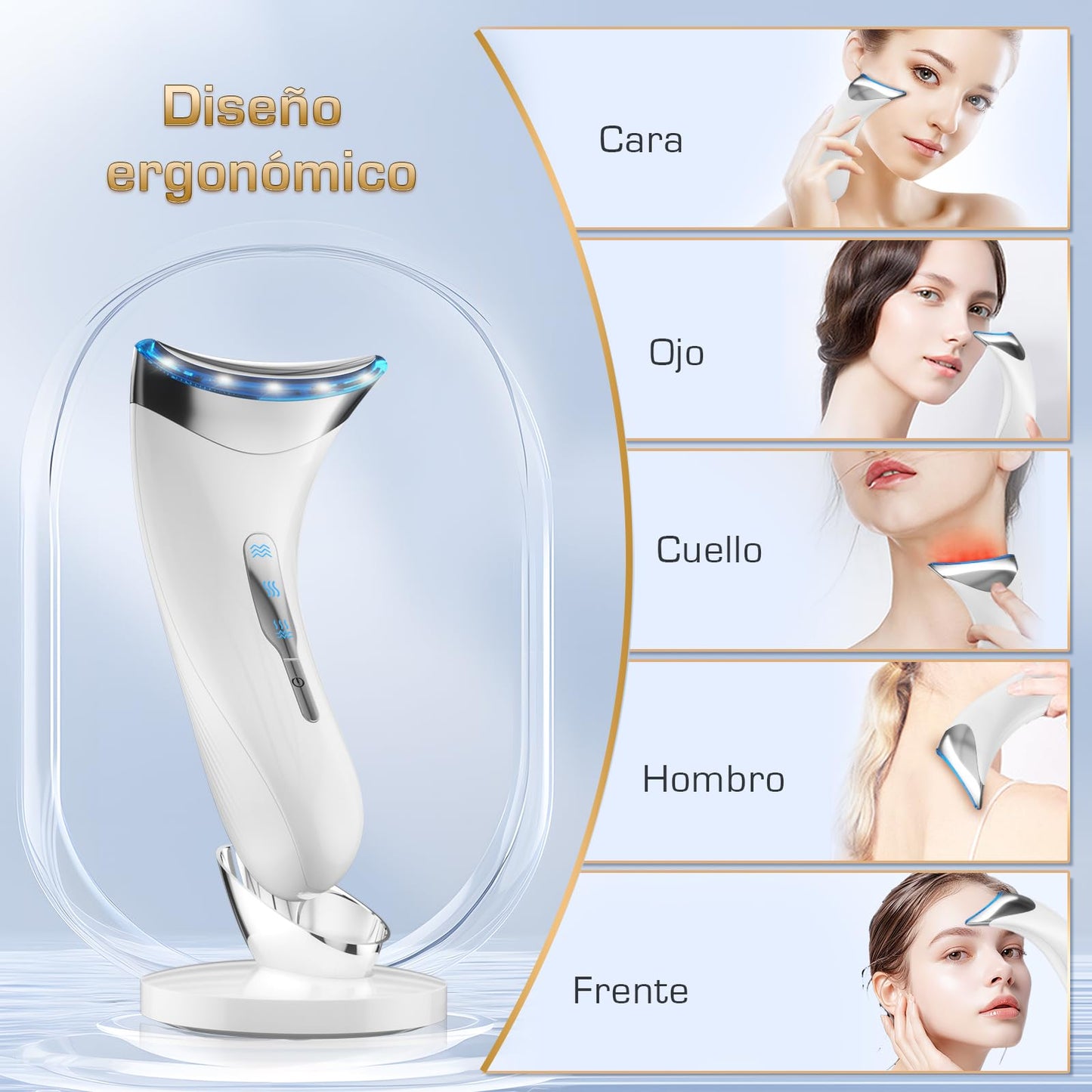 Masajeador Facial Eléctrico 3 en 1 con Calefacción 45°C - Tianyueweilai