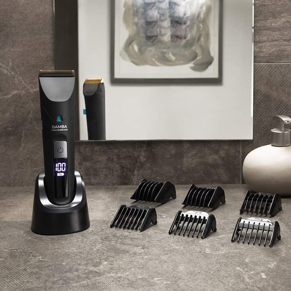 Cecotec Bamba PrecisionCare Wet&Dry Hair Clipper. Stainless Steel Blades with Titanium Coating, Lithium Battery, Autonomy up to 120 min, Lengths 0.5-30 mm, 8 Combs