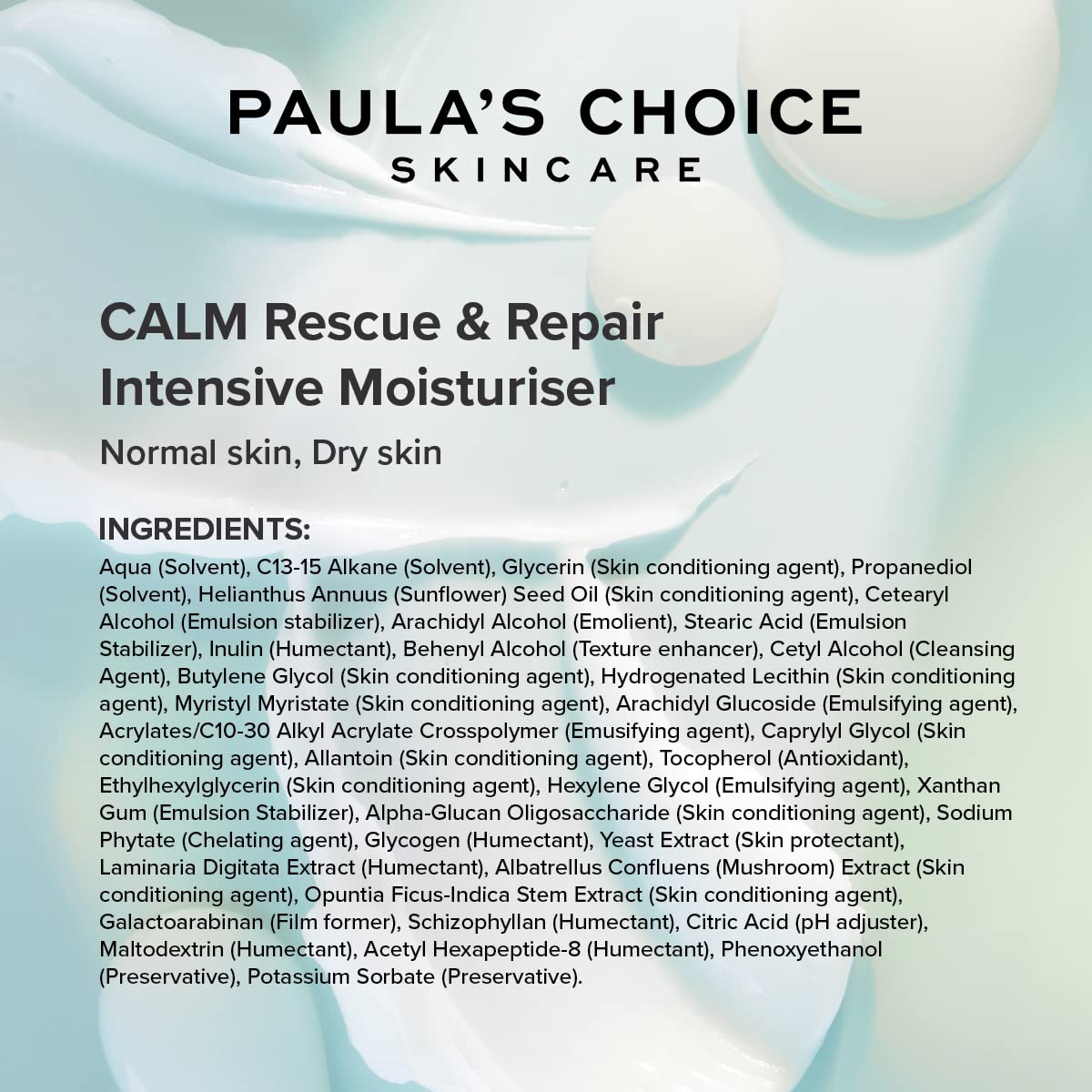 Paula's Choice CALM Ultra Intensive Moisturizer - Night Cream Soothes and Hydrates Dry & Sensitive Skin - Gentle for Rosacea-Prone Skin - with Glycerin - Normal to Dry Skin - 60 ml