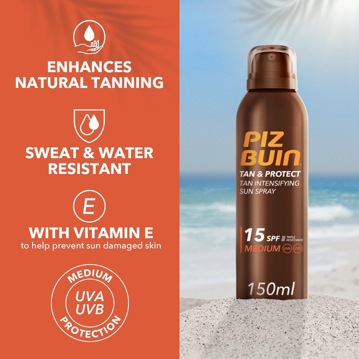 Piz Buin Spray Solar SPF15 - Intensificador del Bronceado