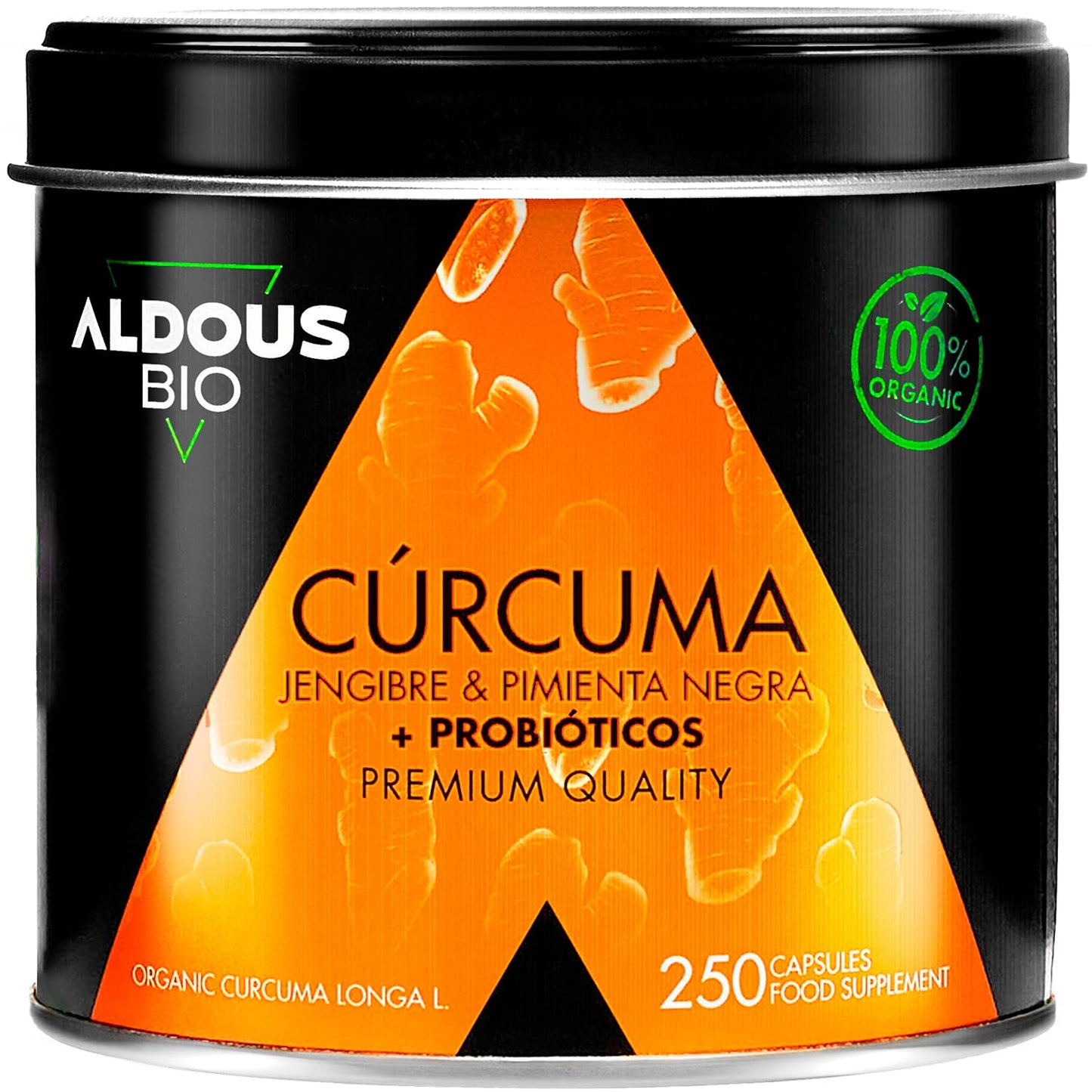 250 Capsules PROBIOTICS + BIO Turmeric with Ginger and Black Pepper | 1460mg | with Curcumin and Piperine | Natural Anti-inflammatory | Advanced Formula | Organic Certification