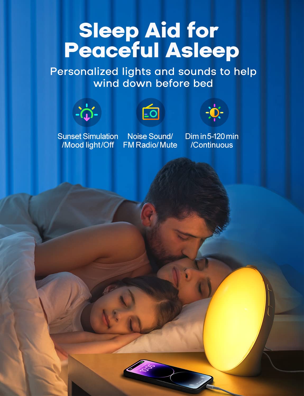 Dekala Despertador con Simulación de Amanecer, Doble Alarma y Radio FM