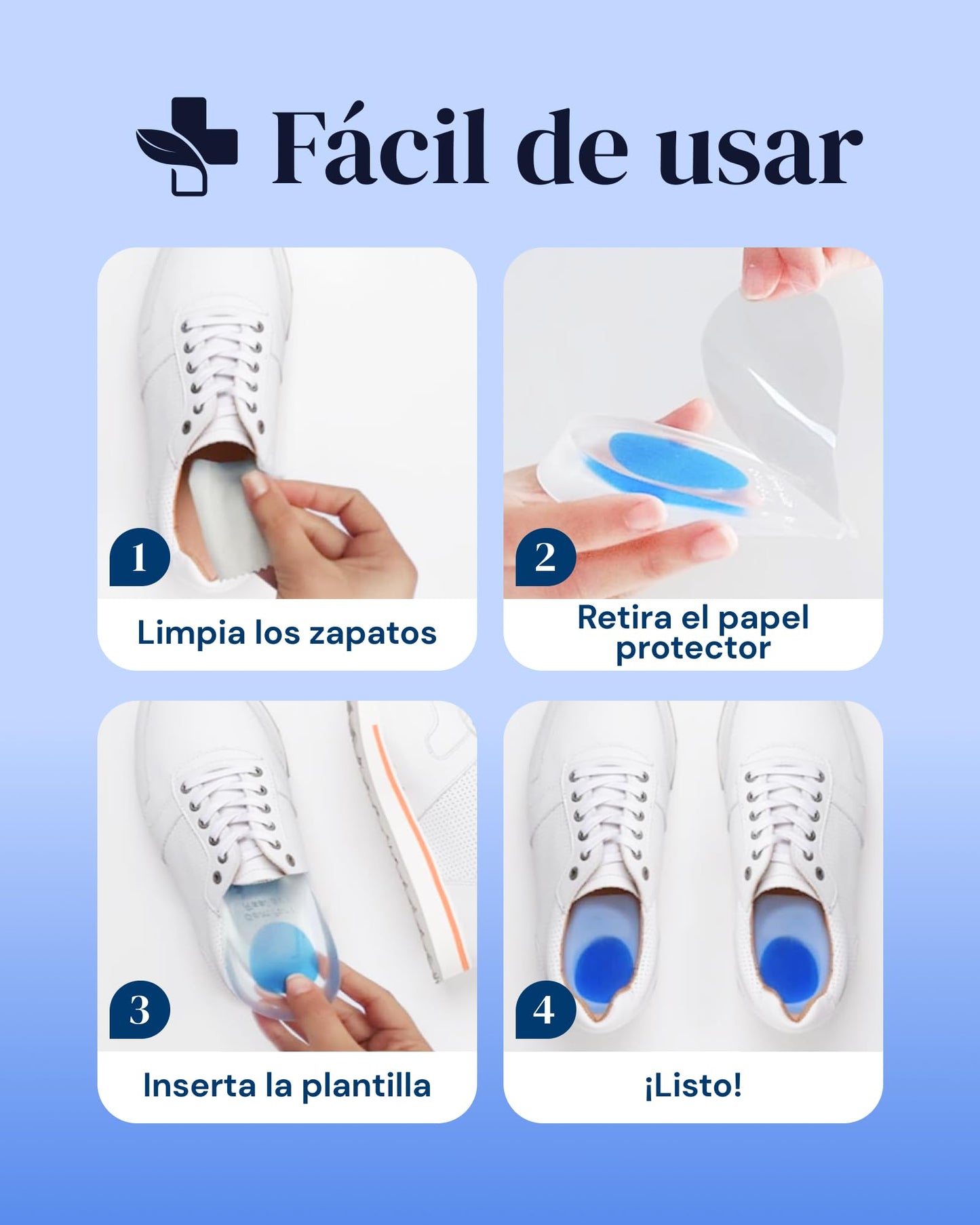 YogaMedic Taloneras de Gel - 2 Pares (4 Uds) – Cómodas Taloneras Fascitis Plantar, Tendinitis de Aquiles y Espolón en el Talón – Plantillas de Talón que Reducen la Presión y el Dolor – (Talla 40-45)