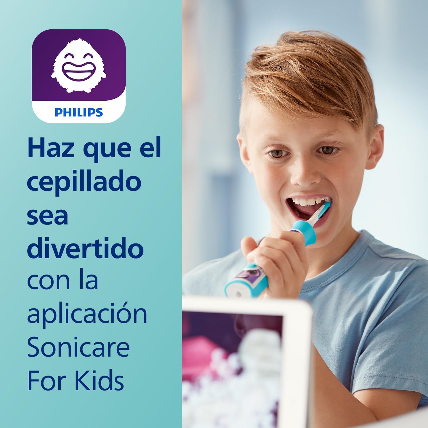 Philips Sonicare for Kids – Cepillo de Dientes Eléctrico Sónico con Bluetooth (Modelo HX6322/04)