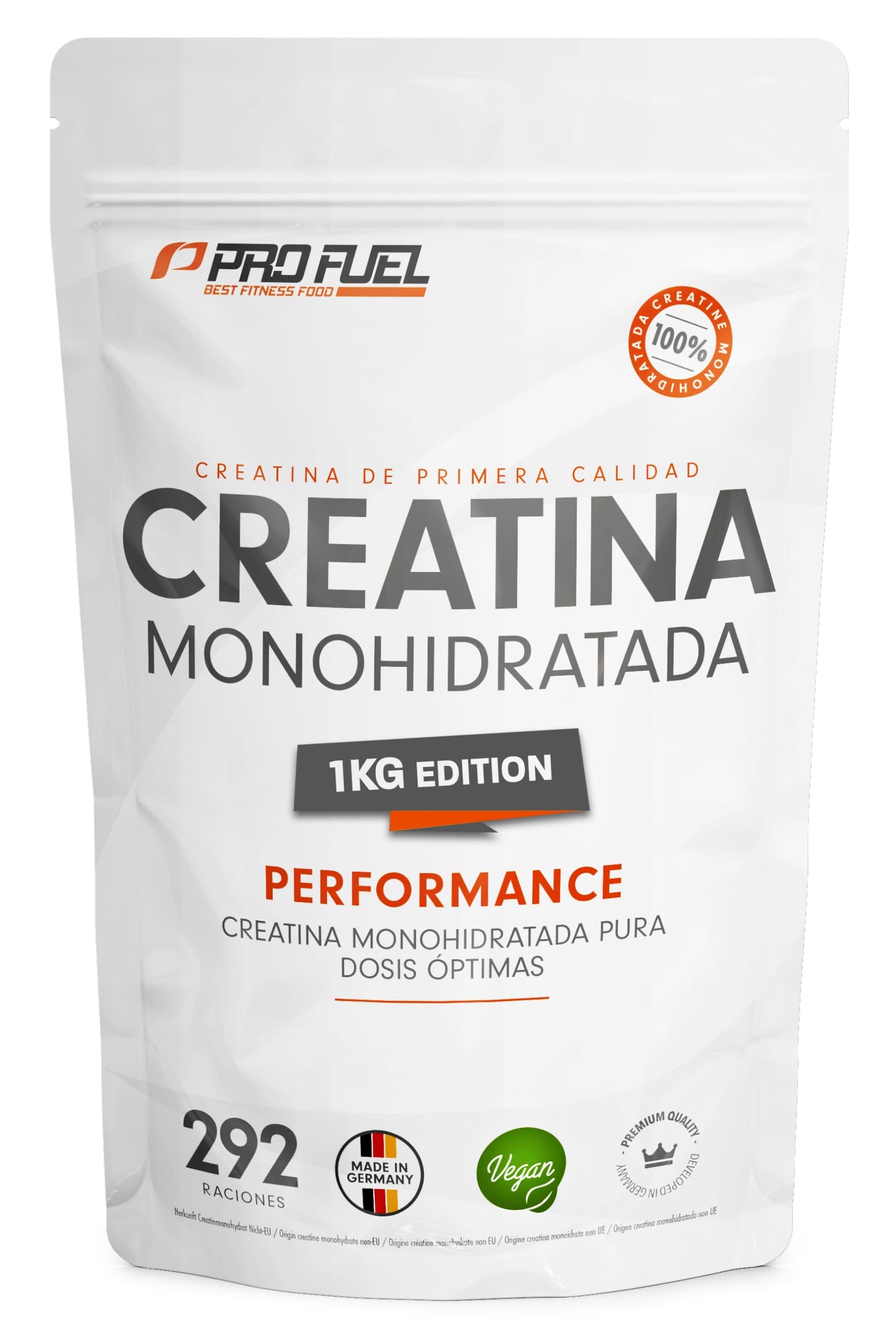 Creatine Monohydrate Powder 1kg / 1000g - Micronized Quality - Optimally Dosed - Pure Creatine without Additives - 100% Vegan - for 292 Days
