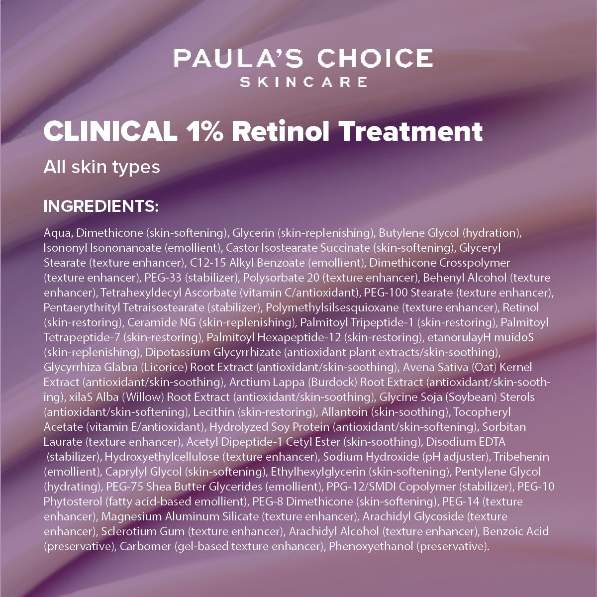 Paula's Choice CLINICAL 1% Retinol Treatment - Light Anti-Aging Lotion, Anti-Wrinkle and Reduces Spots and Imperfections - with Peptides & Vitamin C - All Skin Types - 30 ml