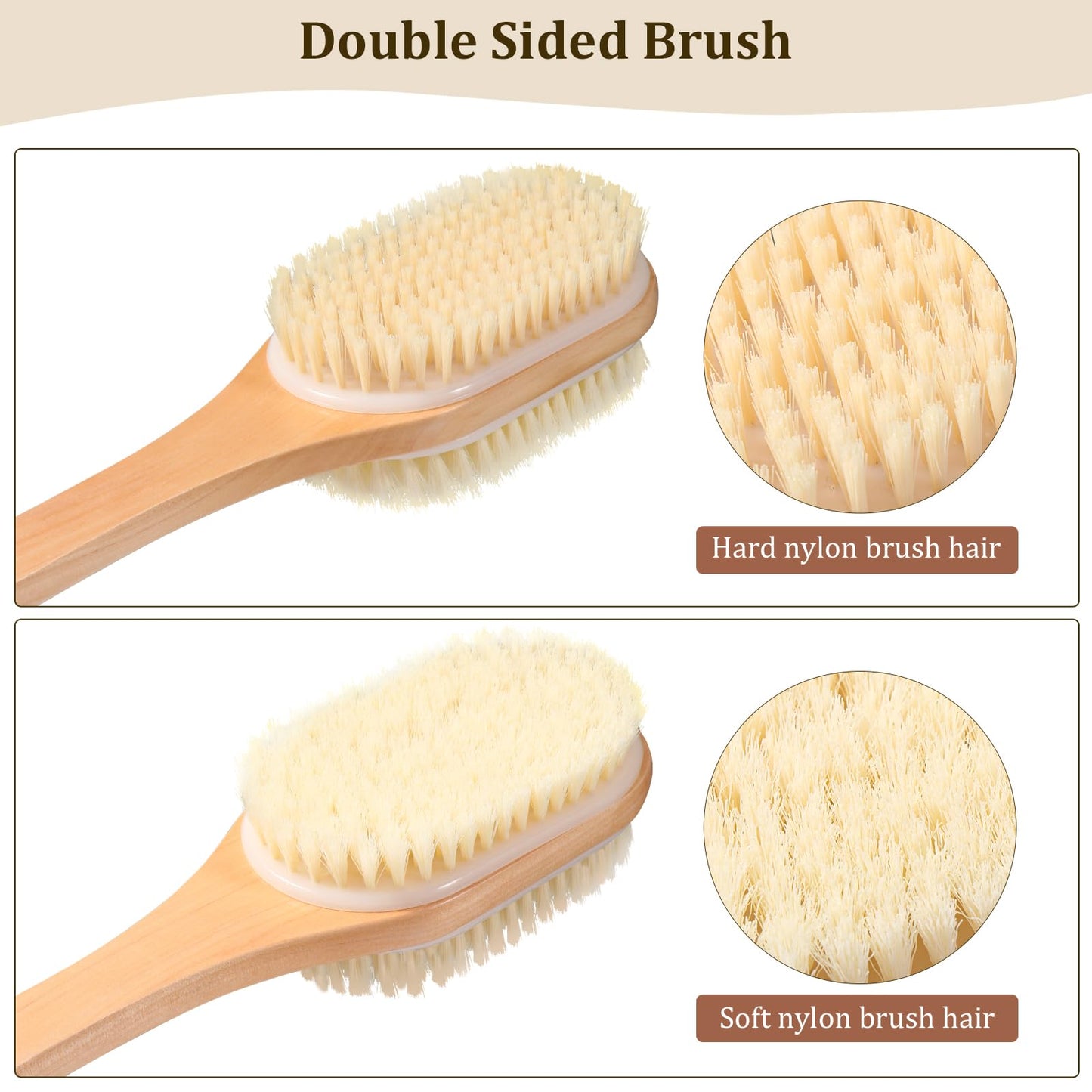 Blendura Cepillo Exfoliante Corporal – Uso Seco y Húmedo con Mango Largo (43 cm)