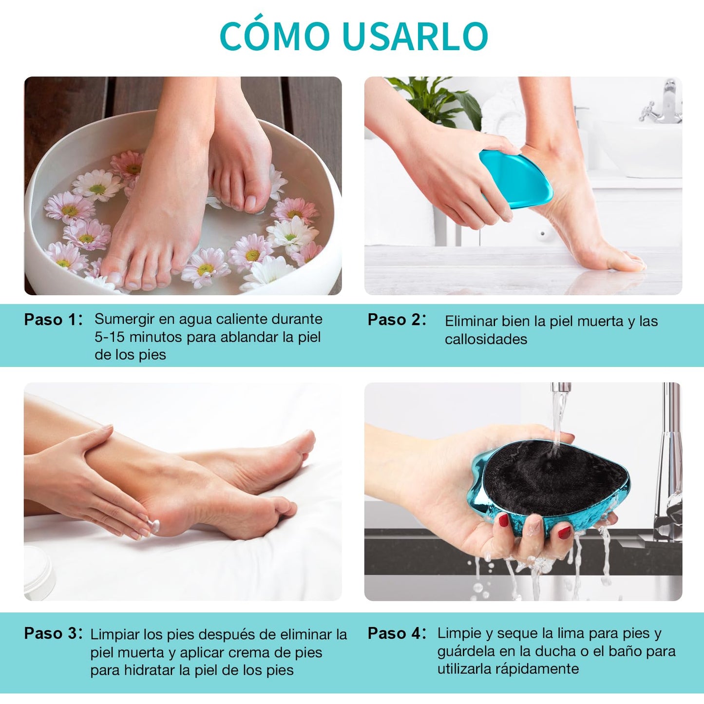 AnjoCare 2 in 1 Nano Glass Foot File, Callus Remover, Hard Dead Skin Remover, Professional Portable Foot Rasp for Cracked Skin, Pedicure Beauty Tool for Foot Care(Blue)