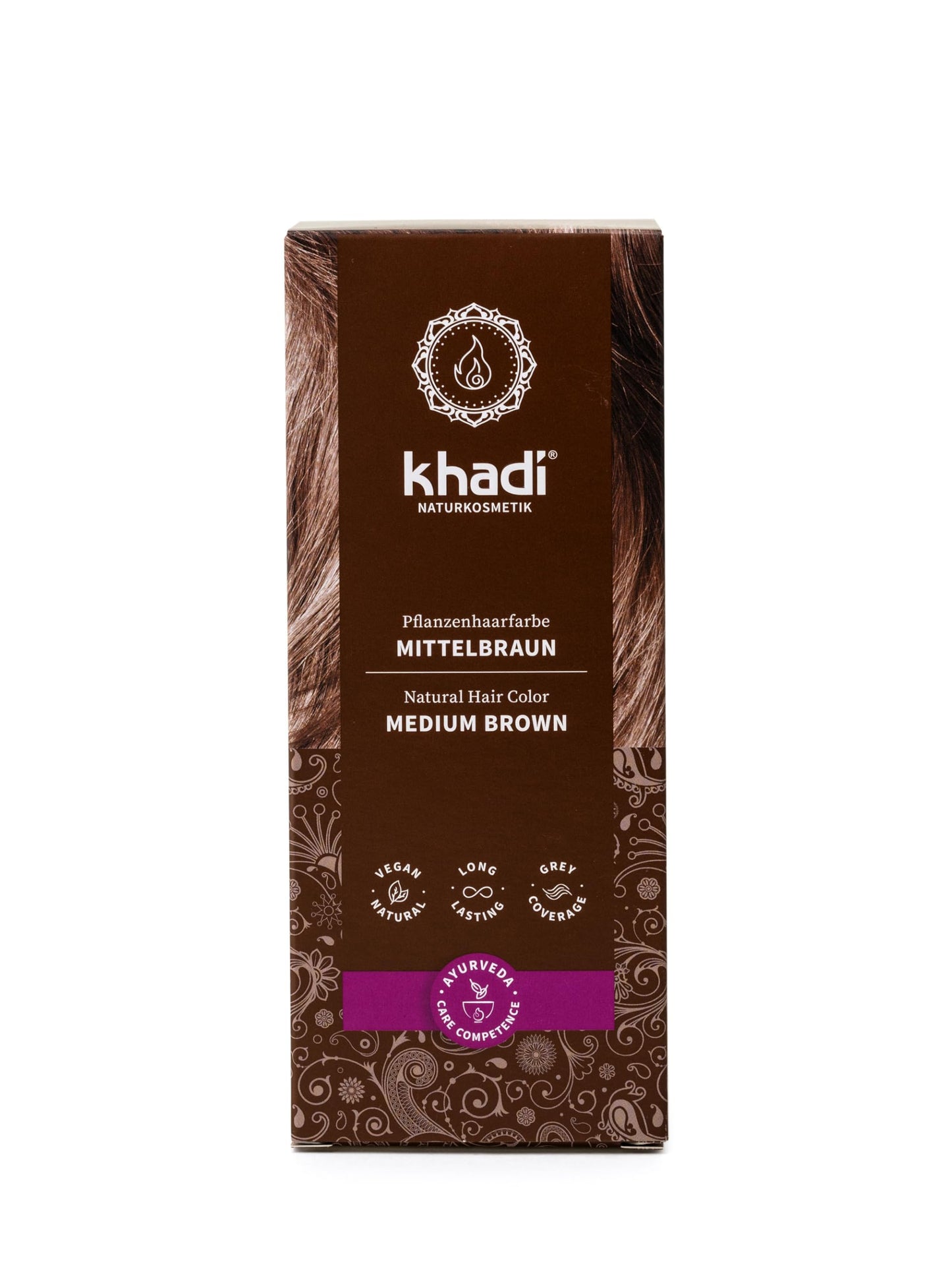 Khadi Castaño Medio - Tinte Natural 100% Vegetal y Vegano, 100g