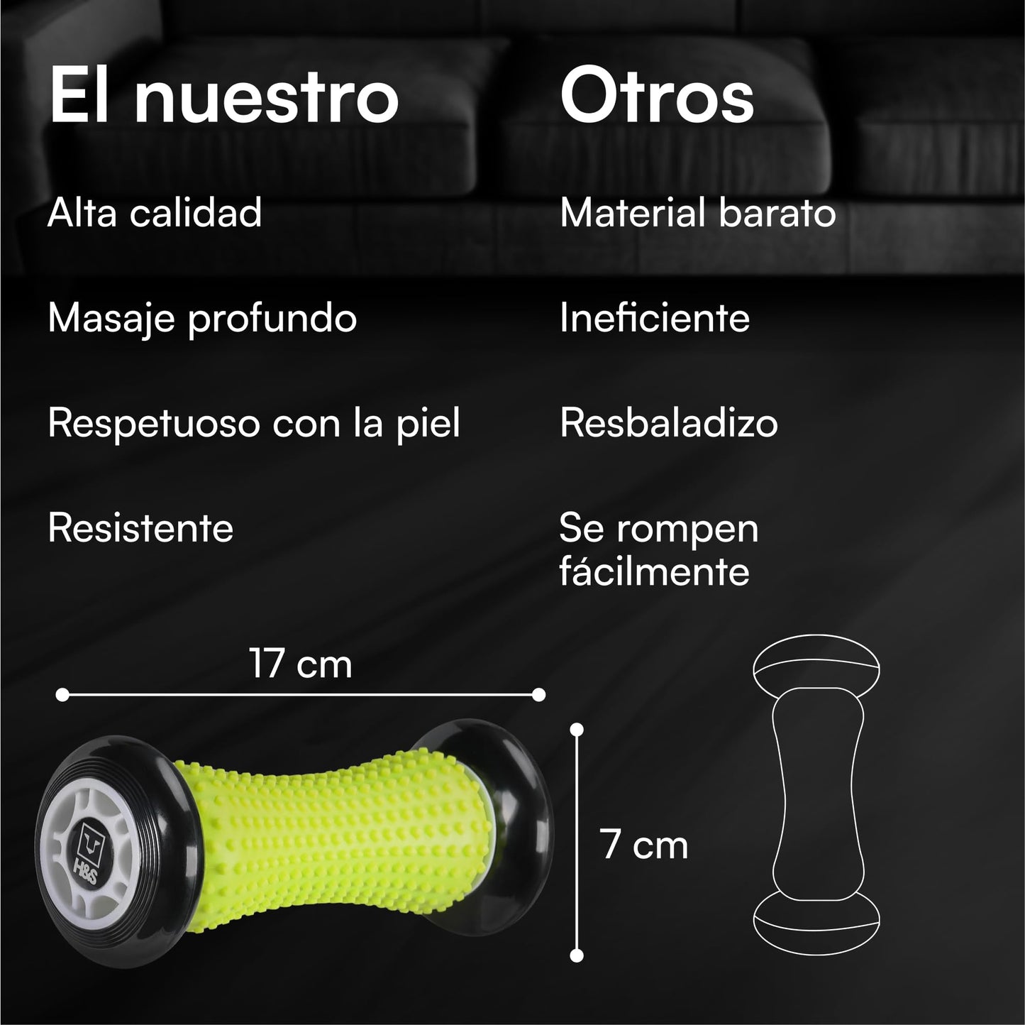 Rodillo para Masaje de Pies H&S - Alivio de Fascitis Plantar y Dolor