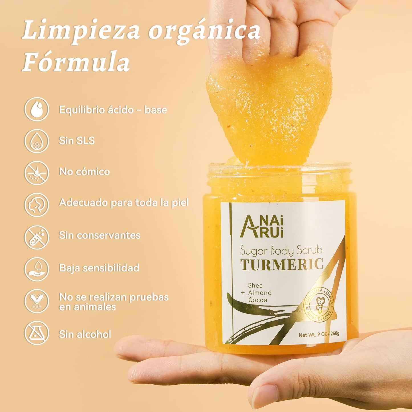 Exfoliante Corporal y Facial de Cúrcuma - ANAiRUi (260g)