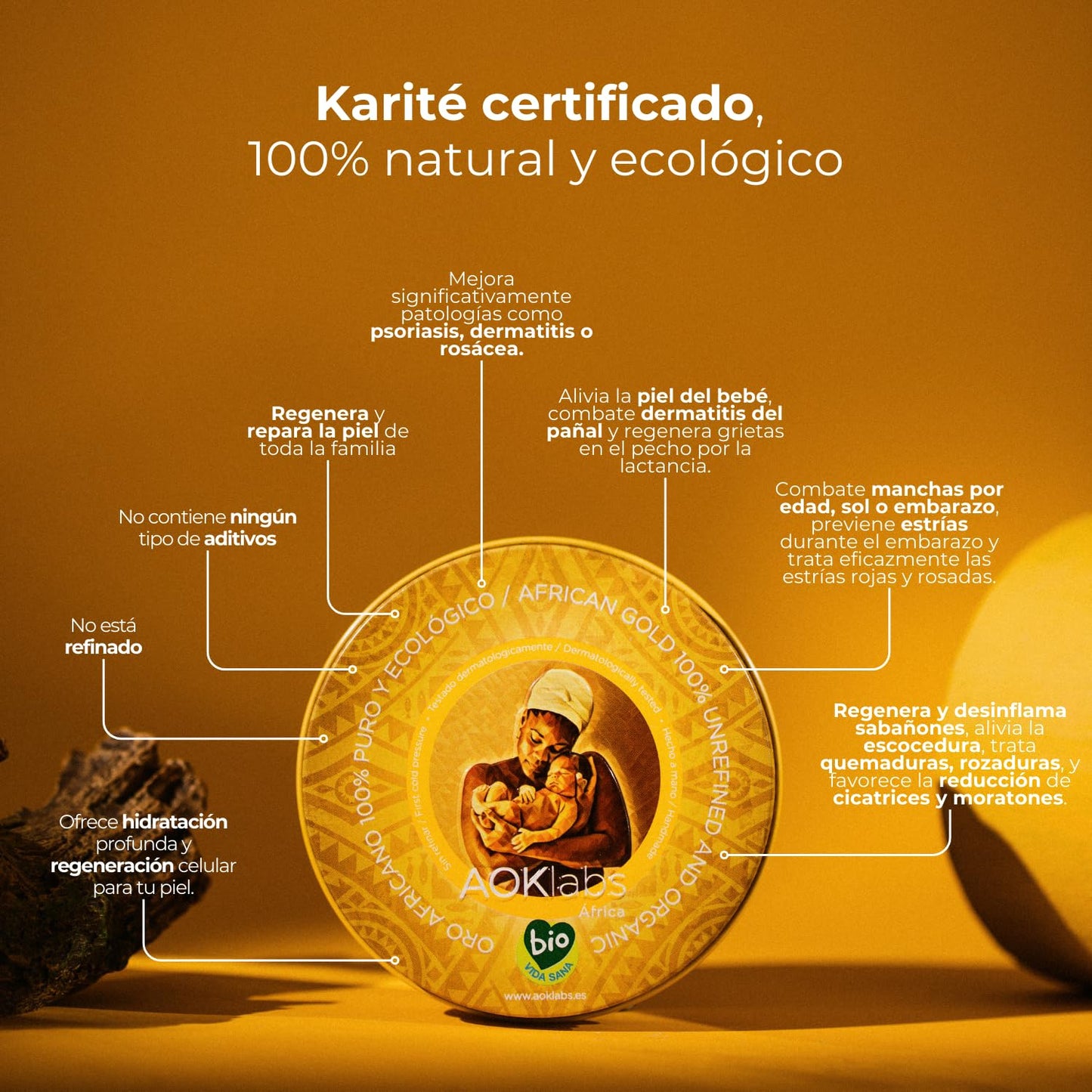 AOKlabs Manteca de Karité Pura Ecológica 100 ml