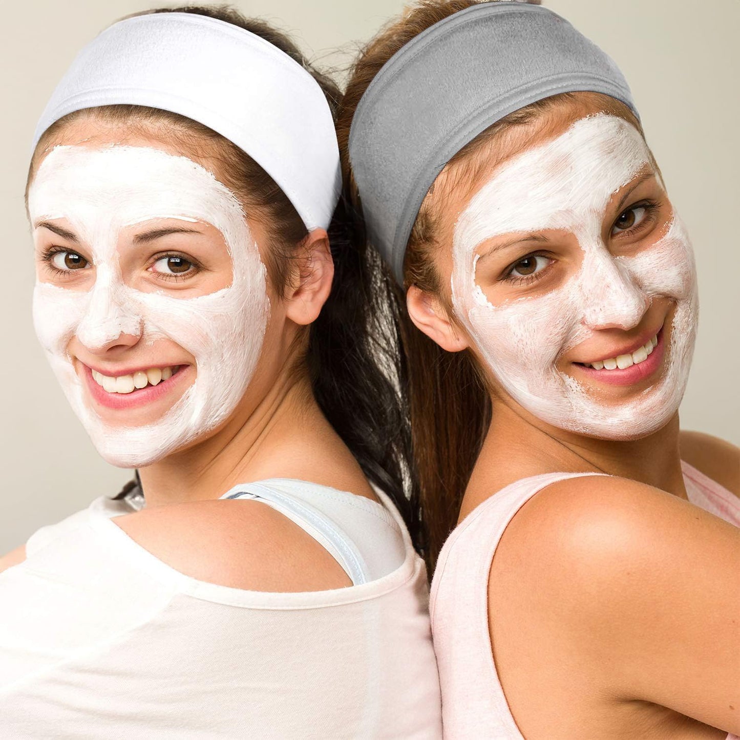 BangShou 6 Pieces Makeup Headbands Adjustable Women's Makeup Headbands for Face Washing, Spa, Beauty (White)