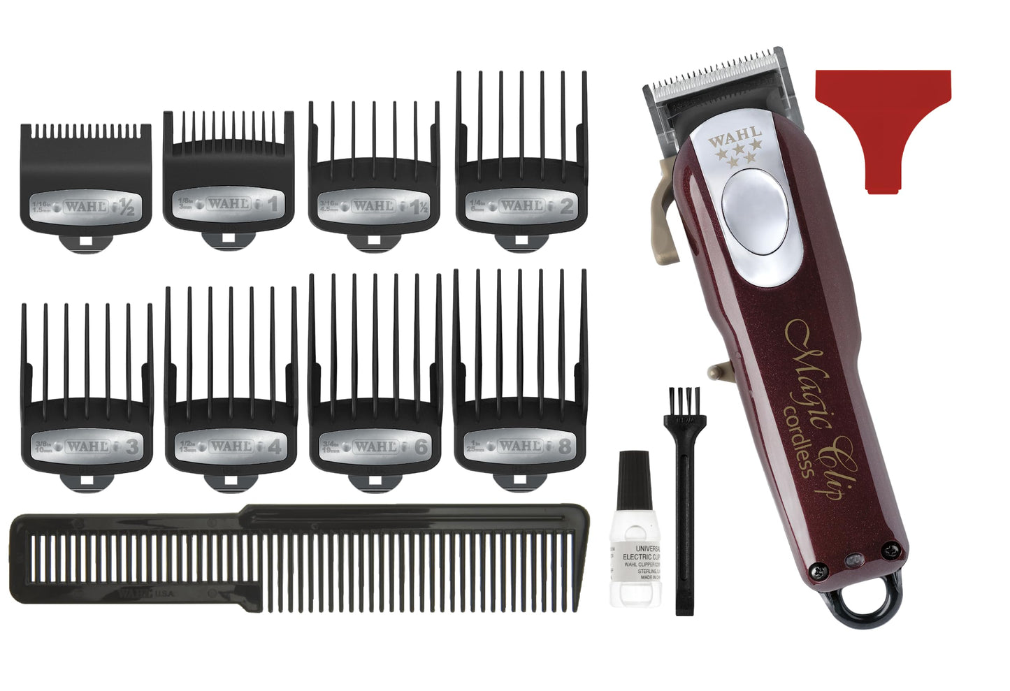 Wahl Cordless Magic Clip - Blending Hair Clipper - Hair Cutting Machine for Men, Red