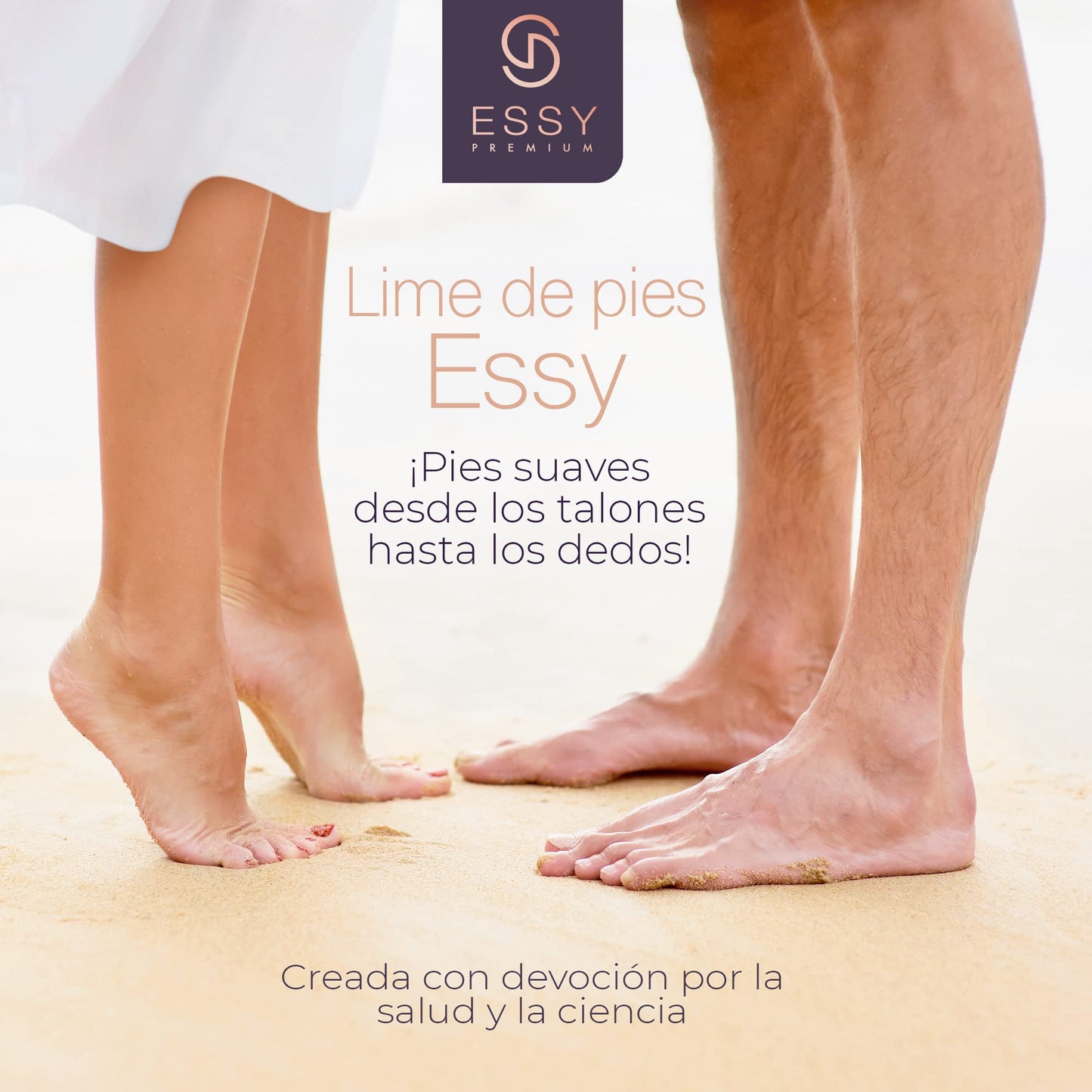 Lima Eléctrica Recargable Essy para Pies con 5 Rodillos - Morado