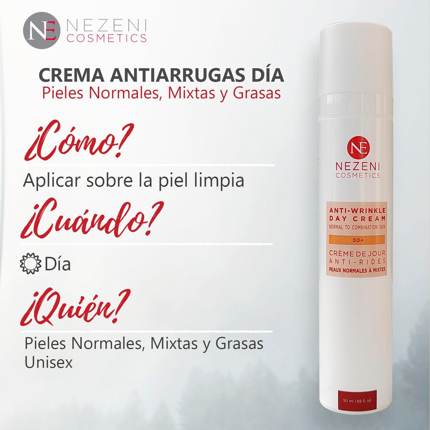 Nezeni Anti-Wrinkle Facial Cream for Women/Men 17 Active Ingredients | Deep Wrinkle Filler | Firming Anti-Wrinkle Day Cream for Face, Neck and Décolleté | Normal, Oily and Combination Skin